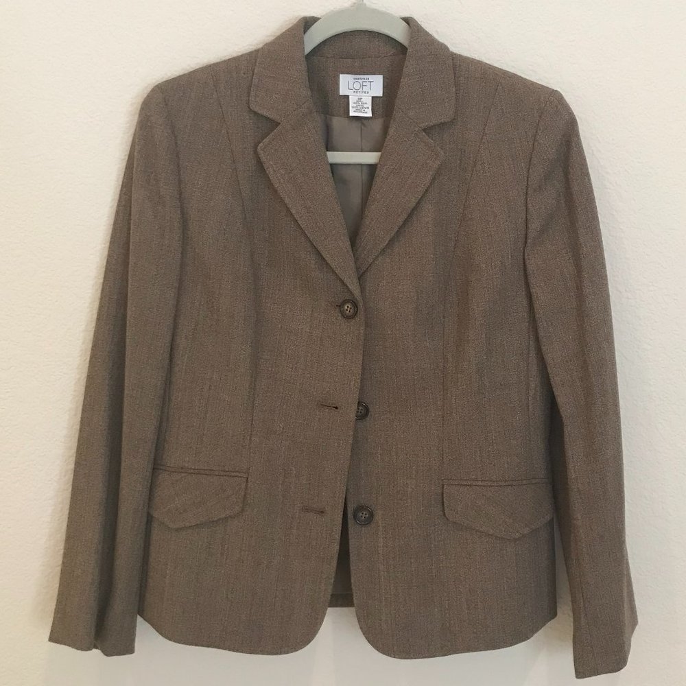 Ann Taylor LOFT Brown Suit Jacket
